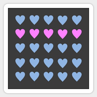 Blue and Gray Heart Design Sticker